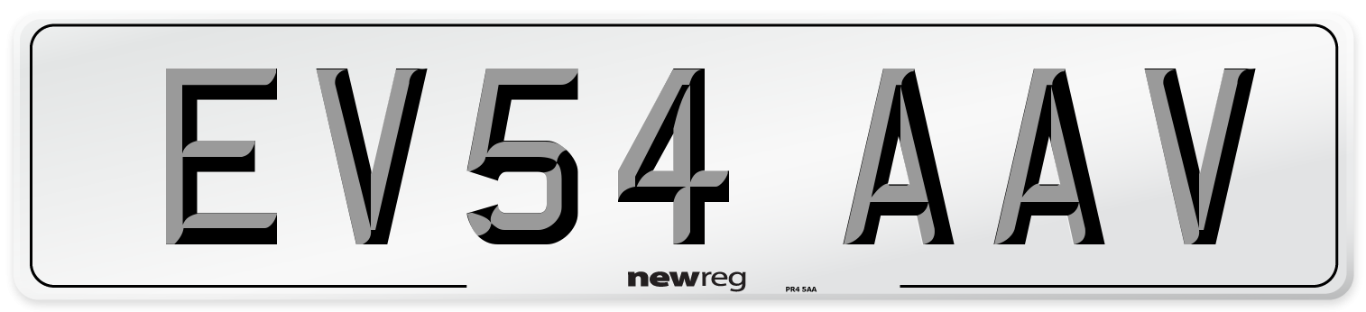 EV54 AAV Number Plate from New Reg
